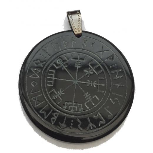 Viking compass in Rune Circle (Pendant from Horn)