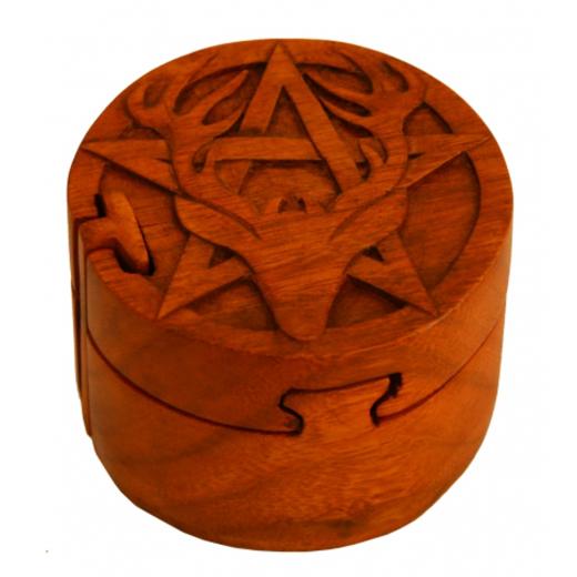 Deer & Pentagram (wooden jewelery box)