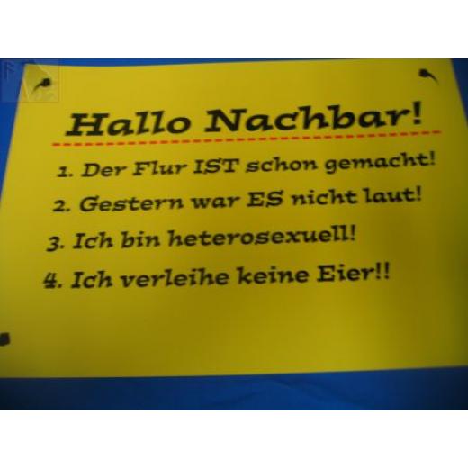 Hallo Nachbar... (Türschild)