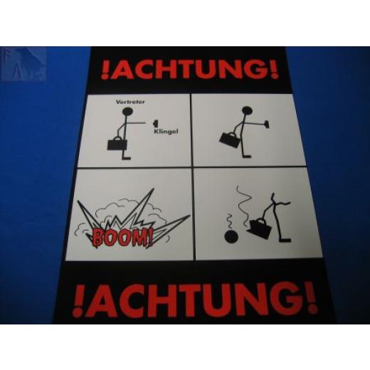 ACHTUNG Vertreter (Türschild)