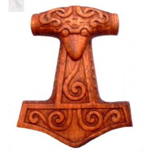 Thors Hammer klein (Holz, Handgeschnitzt)