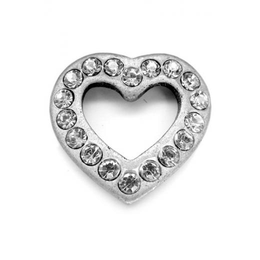 Diamond Heart (Pendant in antiqued silver)