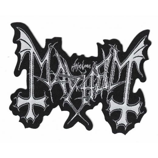 Mayhem - Logo (weiß) Aufnäher