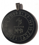 Schutzformel ALU im Runenkreis (Kettenanhänger aus Horn)