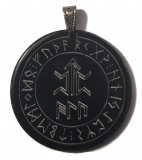 Amulett eines Kämpfers mit Schutzformel ALU (Kettenanhänger aus Horn)