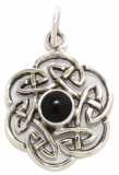 Nuada - Keltischer Knoten Onyx (Kettenanhänger in Silber)