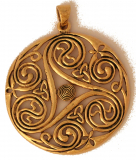 Großes Triskele Amulett Danu (Kettenanhänger in Bronze)