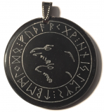 Odins Raben 1 - Hugin und Munin (Kettenanhänger aus Horn)