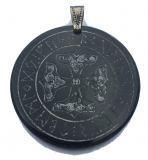 Mjöllnir im Runenkreis (Kettenanhänger aus Horn)