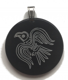 Runenamulett Rabenzauber - 2 seitig (Kettenanhänger aus Horn)