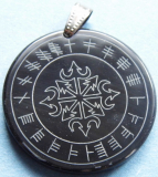 Chaosstern mit Ogham (Kettenanhänger aus Horn)