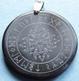 Chaosstern mit Runen (Kettenanhänger aus Horn)