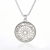 Schwarze Sonne im Runenkreis (Kettenanhänger in Silber)
