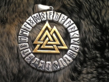 Valknut im Runenkreis (Kettenanhänger in Silber)