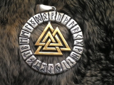 Valknut im Runenkreis (Kettenanhänger in Silber)