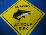 SURFING AT YOUR RISK (Türschild)