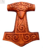 Thors Hammer klein (Holz, Handgeschnitzt)