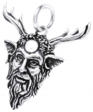 Green Man Cernunnos - Kettenanhänger in Silber