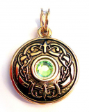 Drachenauge hellgrün (Kettenanhänger in Gold)