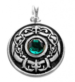 Drachenauge dunkelgrün (Kettenanhänger in Silber)