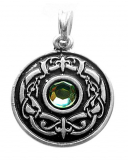 Drachenauge hellgrün (Kettenanhänger in Silber)