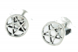 Pentari - pentagram in a circle (studs in silver)