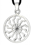 Schwarze Sonne (Kettenanhänger in Silber)