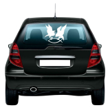 Raben greifen Fisch (Heckscheiben Aufkleber)