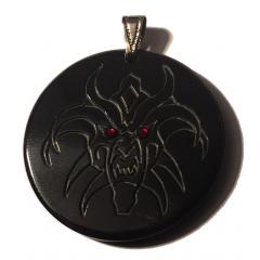 Demon with fiery eyes big (Pendants from Horn)