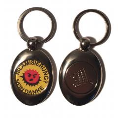 Islamisierung - Nein Danke (Key ring with trolley coin in silver)