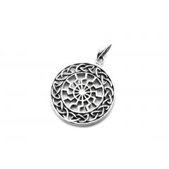 Black sun with Viking knot (Pendant in silver)