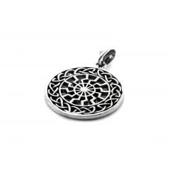 Black sun with Viking knot (Pendant in silver)