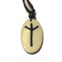 Algiz Rune - Pendant of Bone (White)