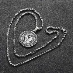 Hugin and Munin in the Rune Circle (Pendant + Chain in Silver)