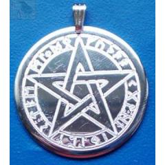 Pentagramm mit Runen (Kettenanhänger - Messing)
