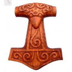 Thors Hammer klein (Holz, Handgeschnitzt)