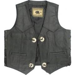 Sheep leather vest, side laced