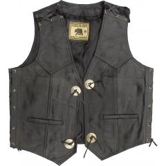 Sheep leather vest, laced on sides and top