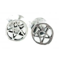 Pentari - pentagram in a circle (studs in silver)